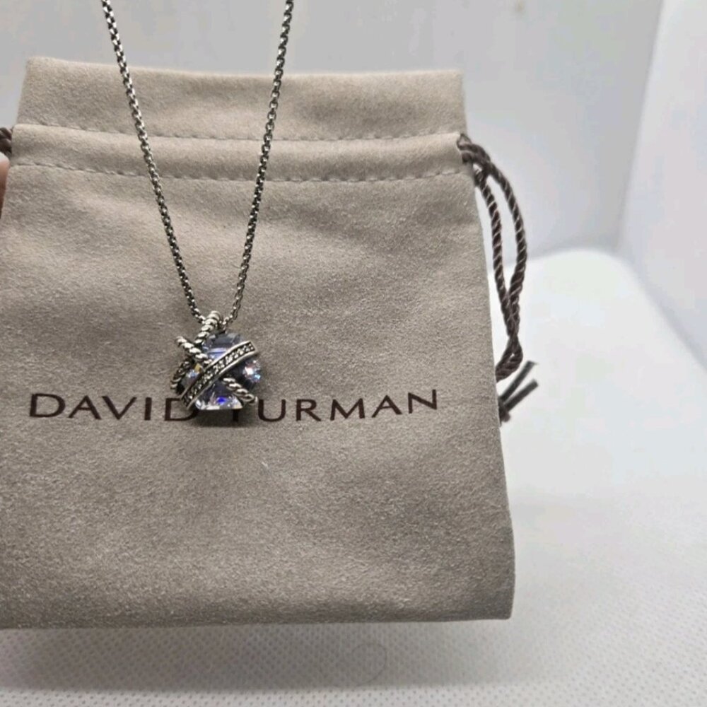 DAVID YURMAN Sterling Silver Cable Wrap White Topaz and Diamonds